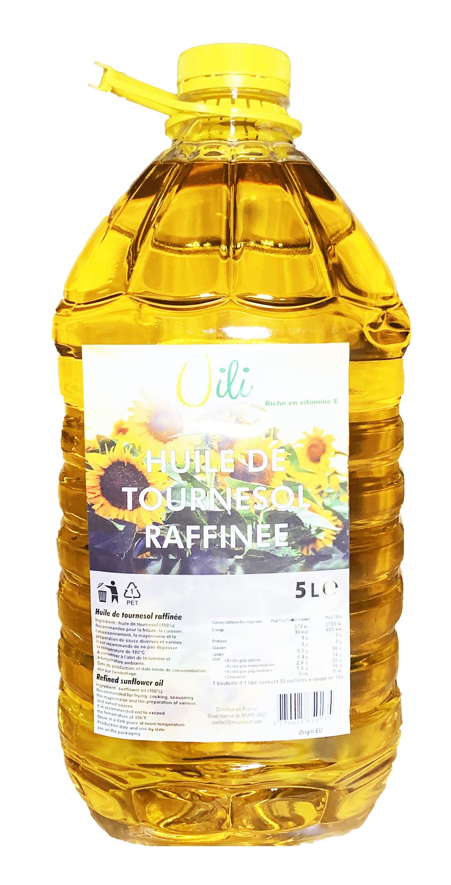 Huile de Tournesol Raffinée UILI 5L/Bidon 